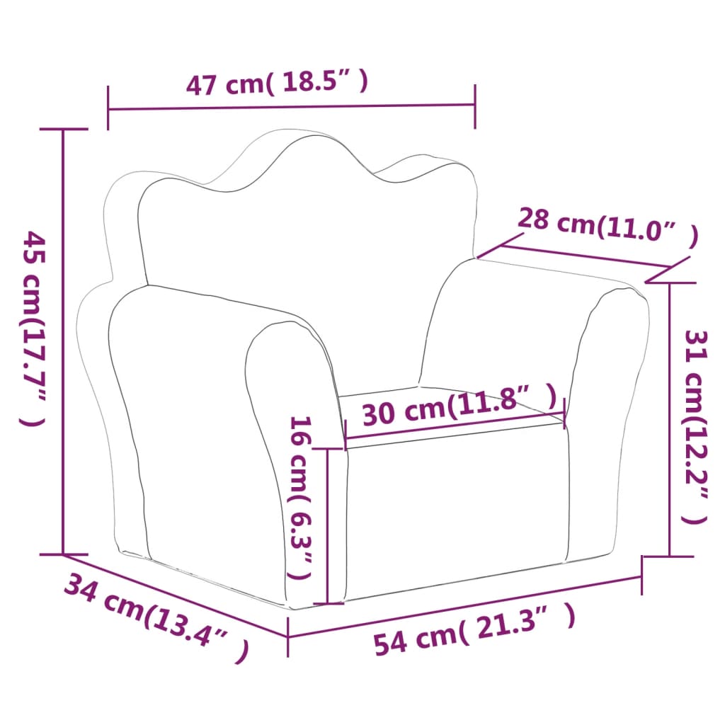 Dječja sofa plava mekana plišana