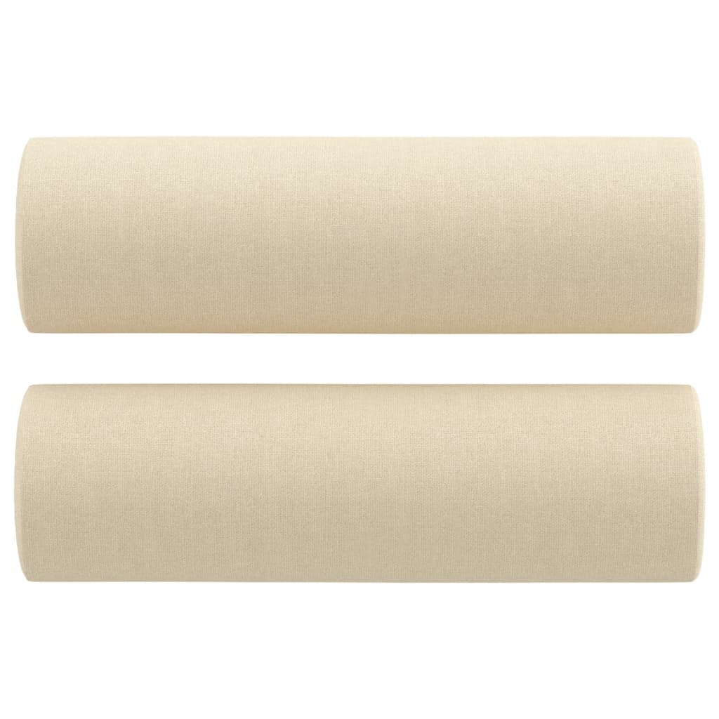 Dvosjed s ukrasnim jastucima krem 140 cm od tkanine