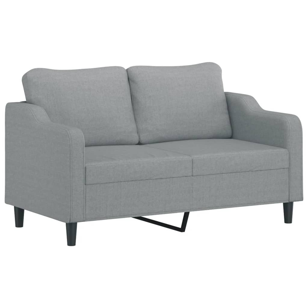 Dvosjed s ukrasnim jastucima svjetlosivi 140 cm od tkanine