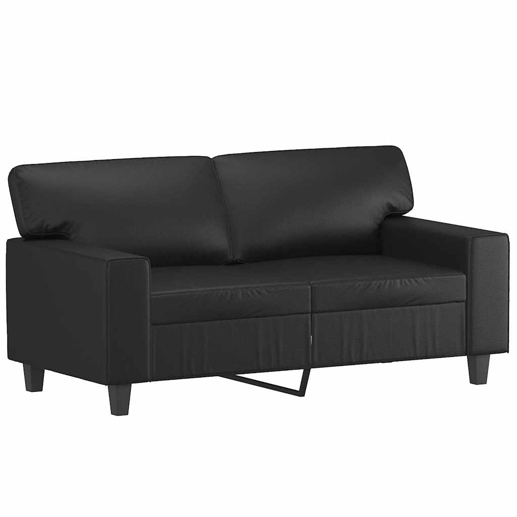 Dvosjed s ukrasnim jastucima crni 120 cm od umjetne kože