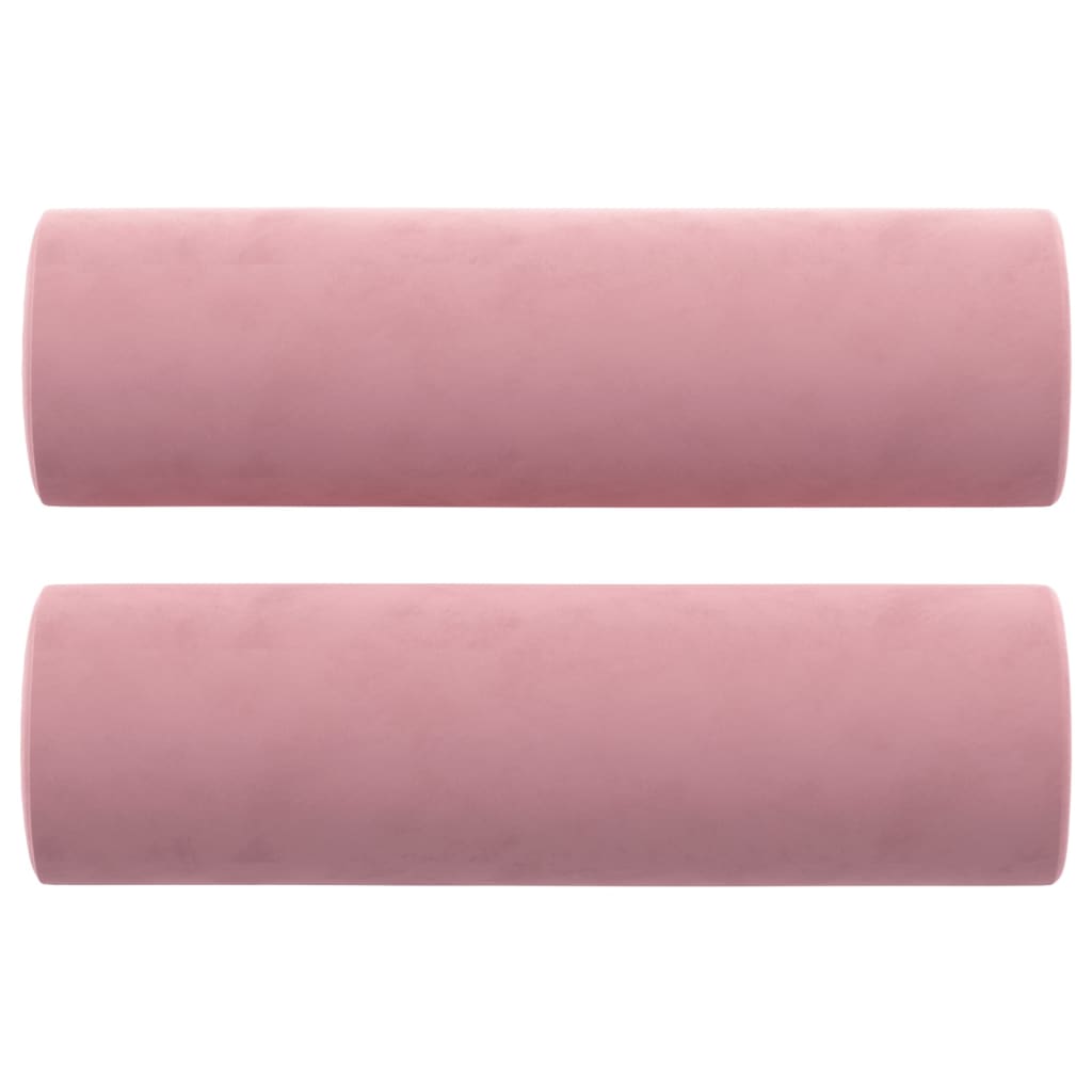 Trosjed s ukrasnim jastucima ružičasti 180 cm baršunasti