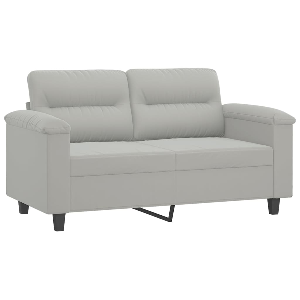 Dvosjed s jastucima svjetlosivi 120 cm od mikrovlakana
