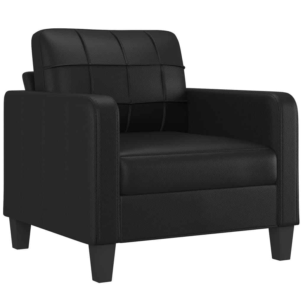 Fotelja s tabureom 60 cm od umjetne kože