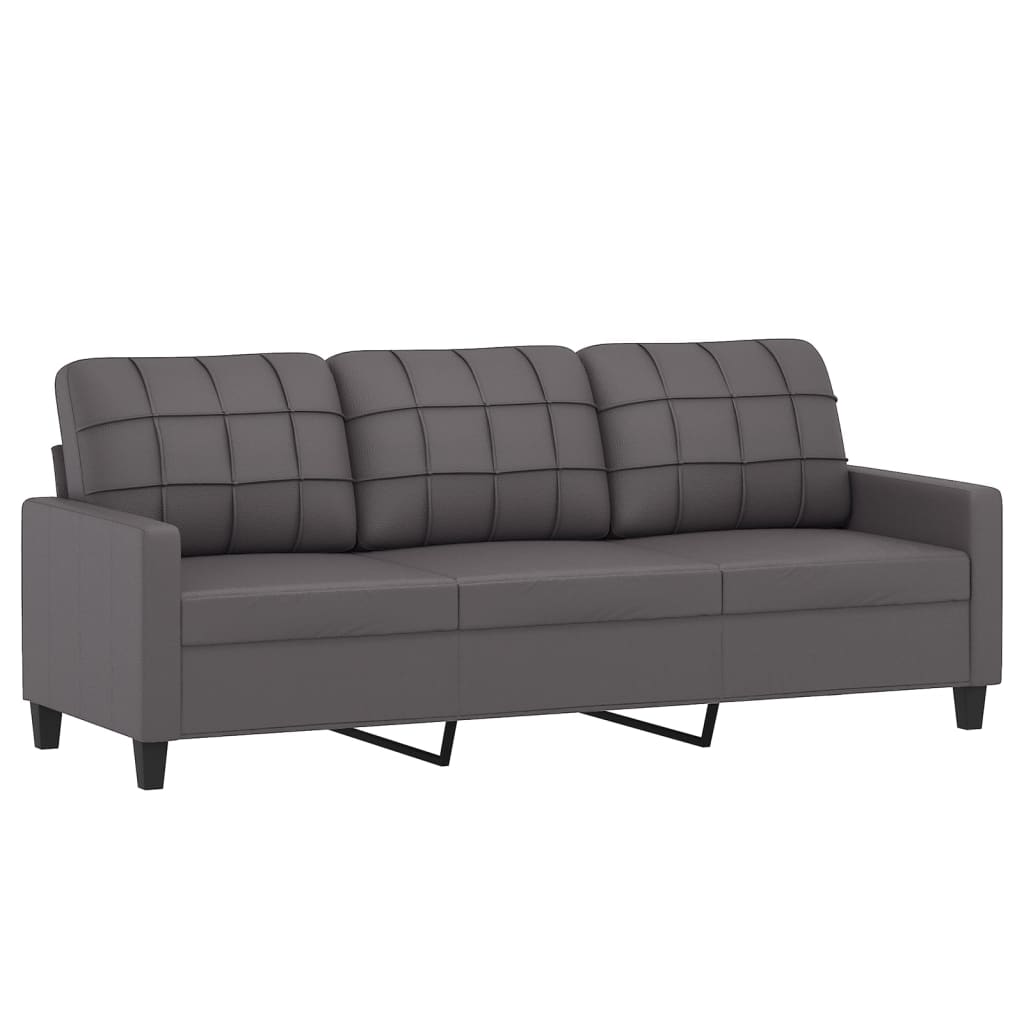 Trosjed s tabureom sivi 180 cm od umjetne kože