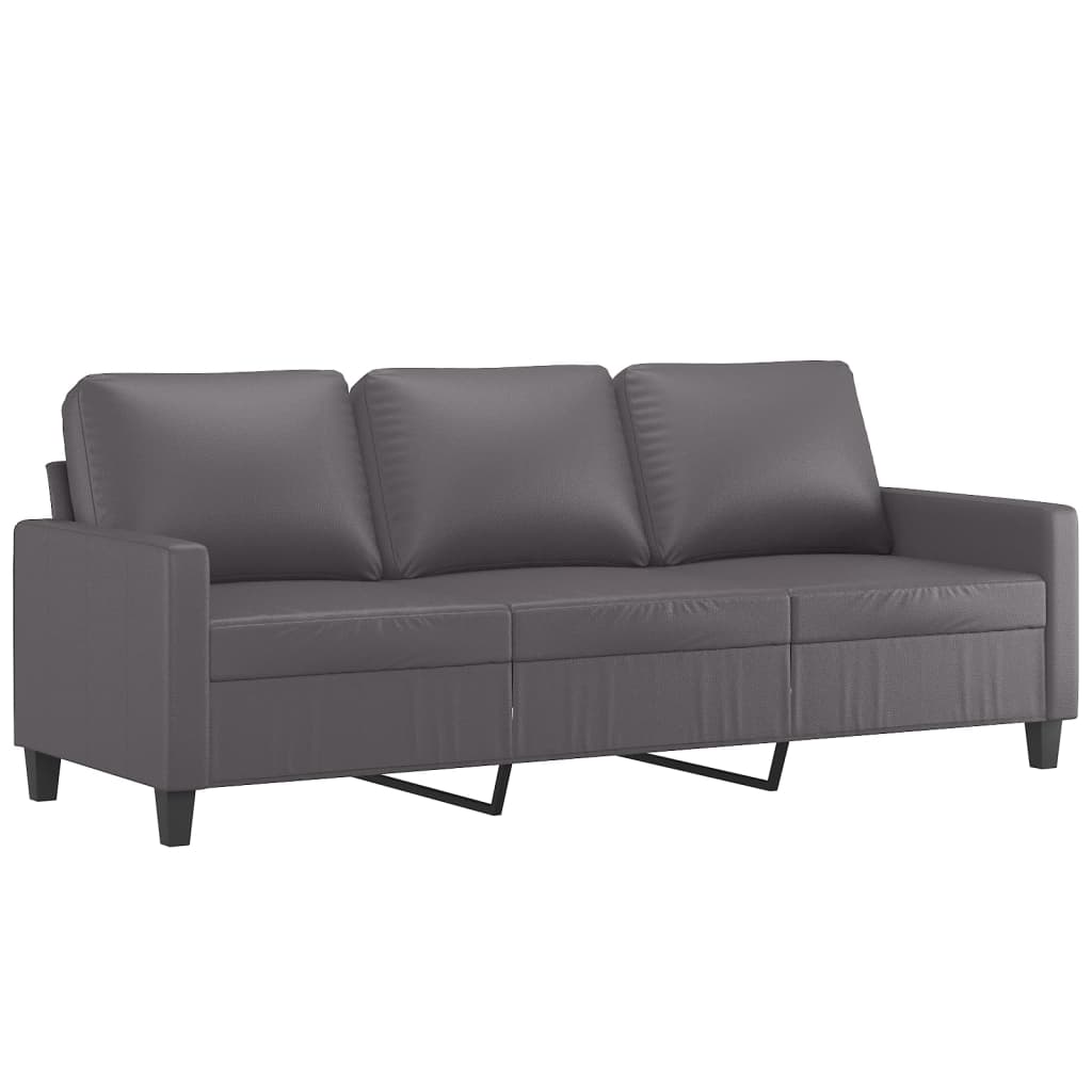 Trosjed s tabureom sivi 180 cm od umjetne kože