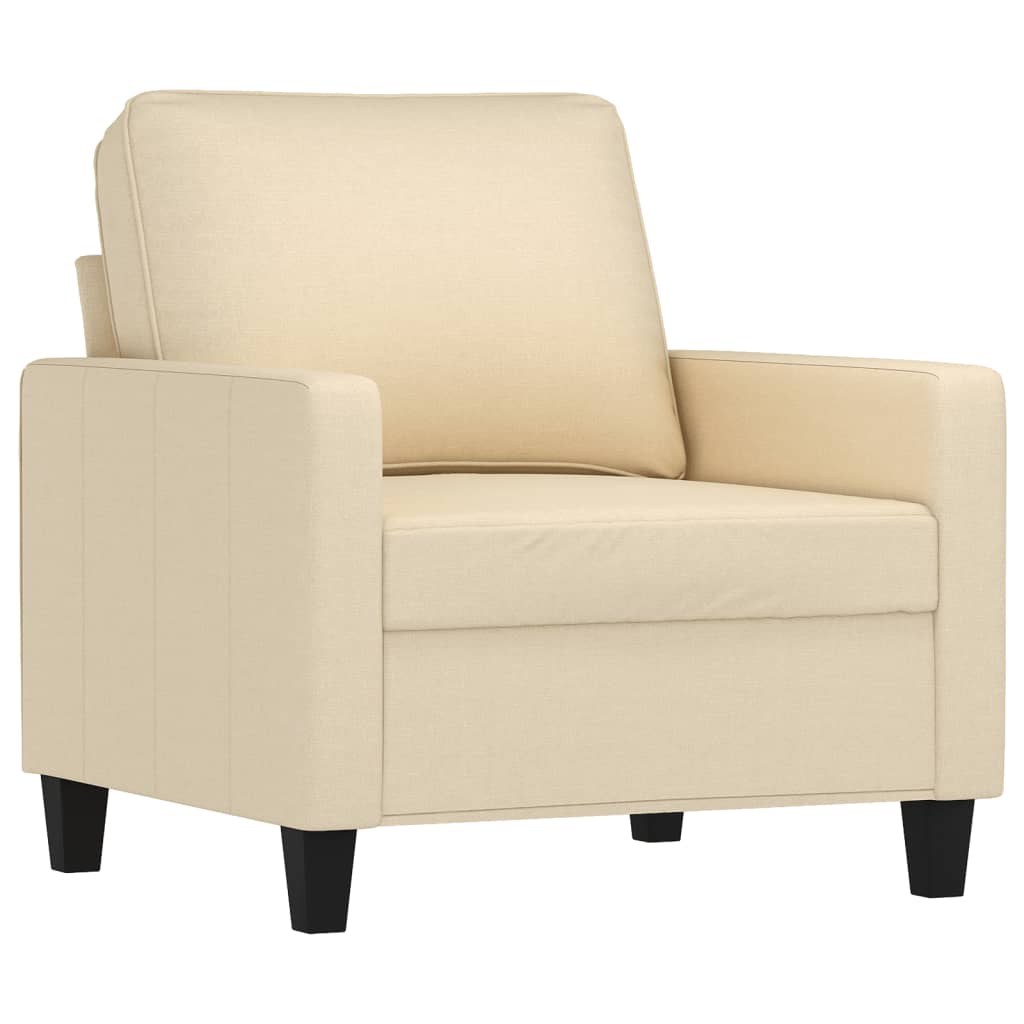 Fotelja s tabureom krem 60 cm od tkanine