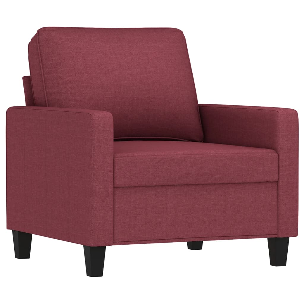 Fotelja s tabureom crvena boja vina 60 cm od tkanine