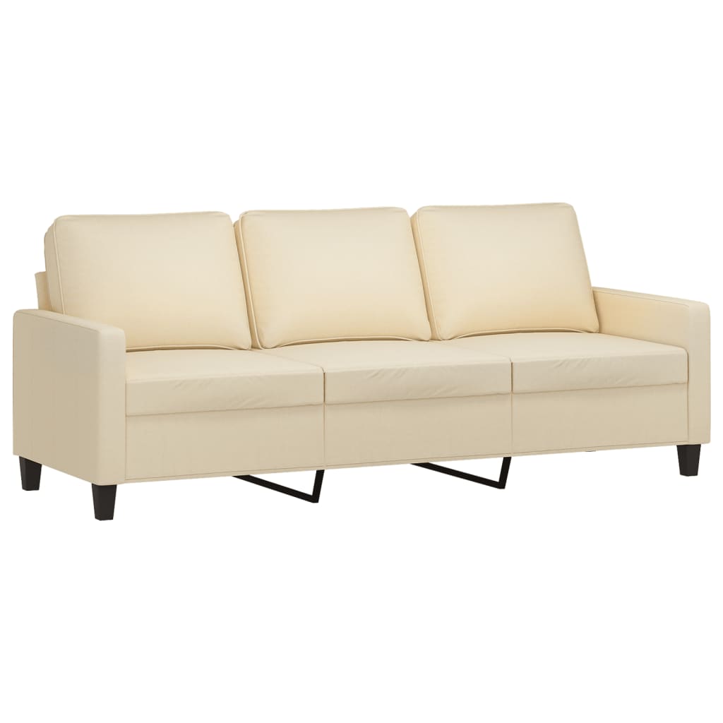 Trosjed s tabureom krem 180 cm od tkanine