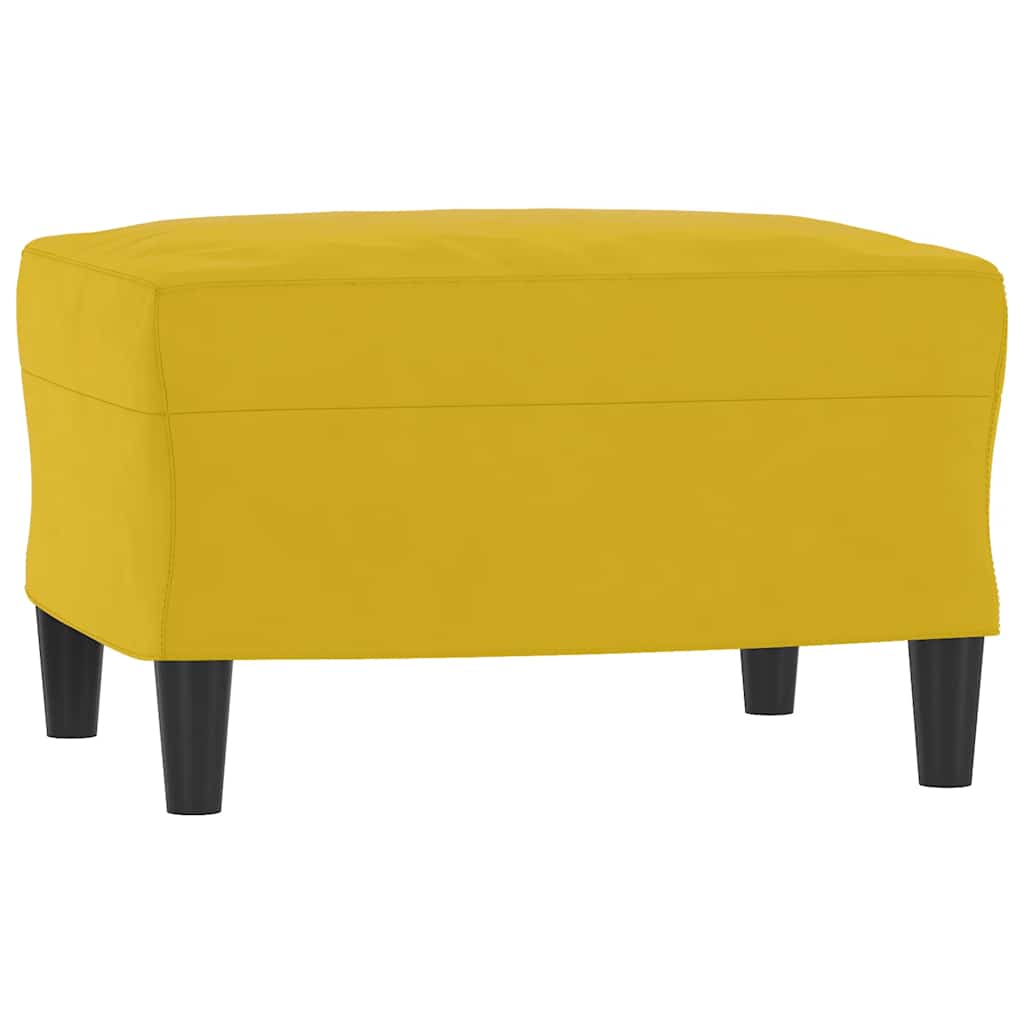 Fotelja s tabureom žuta 60 cm baršunasta
