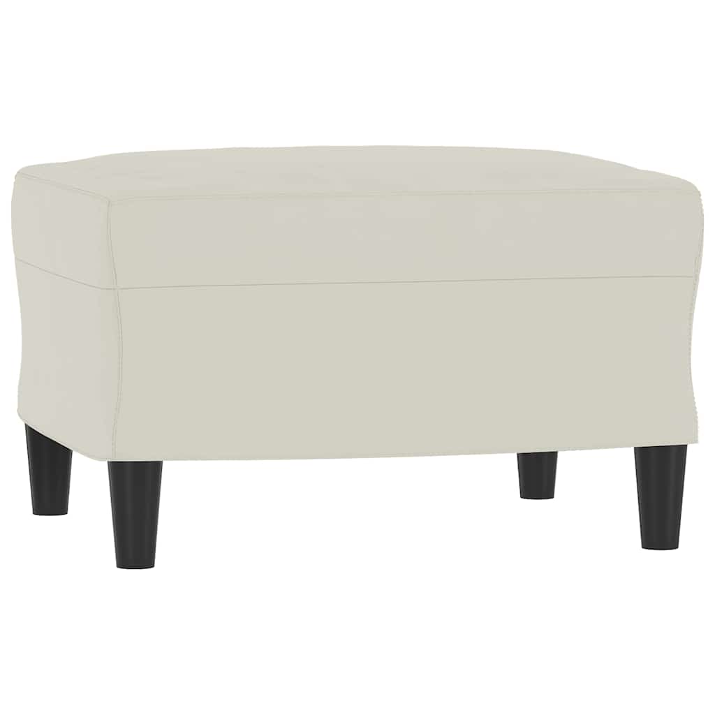 Trosjed s tabureom krem 180 cm baršunasti
