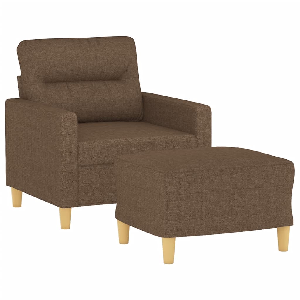 Fotelja s tabureom smeđa 60 cm od tkanine