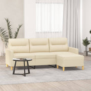 Trosjed s tabureom krem 180 cm od tkanine