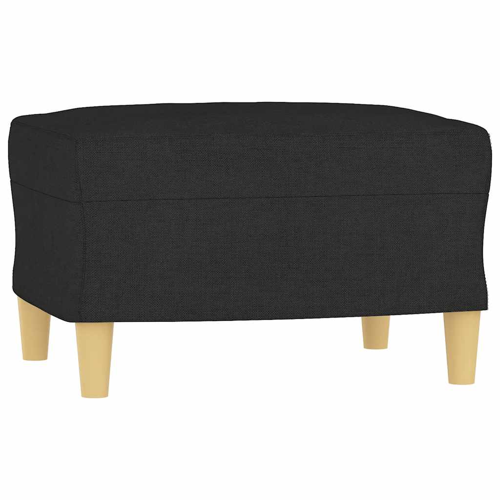 Trosjed s tabureom crni 180 cm od tkanine