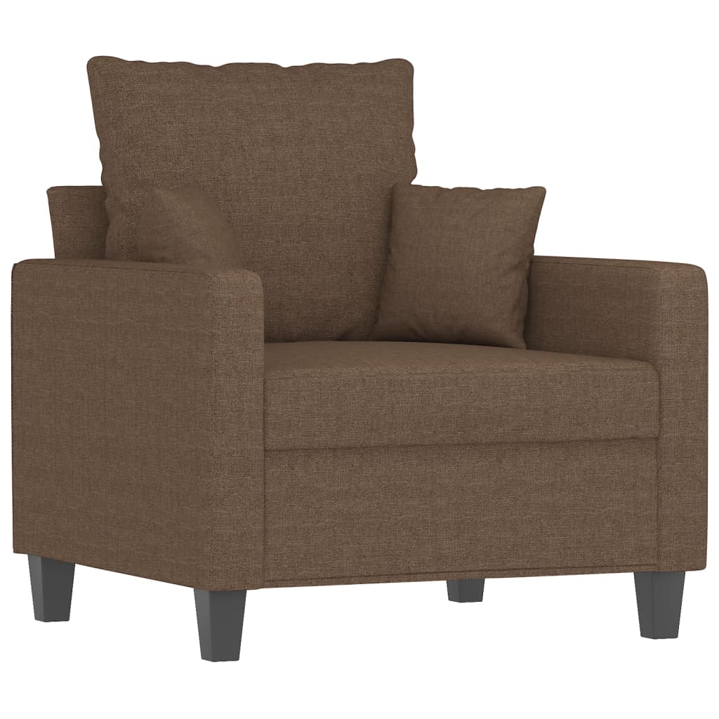 Fotelja s tabureom smeđa 60 cm od tkanine