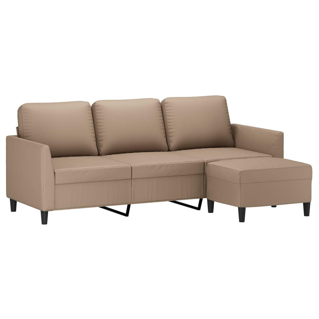 Trosjed s tabureom boja cappuccina 180 cm od umjetne kože