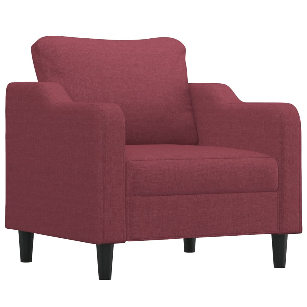 Fotelja s tabureom crvena boja vina 60 cm od tkanine