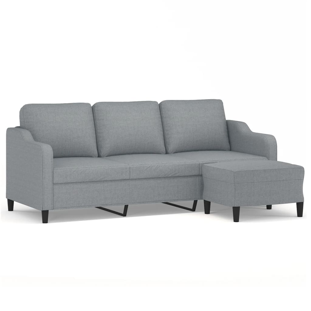 Trosjed s tabureom svjetlosivi 180 cm od tkanine