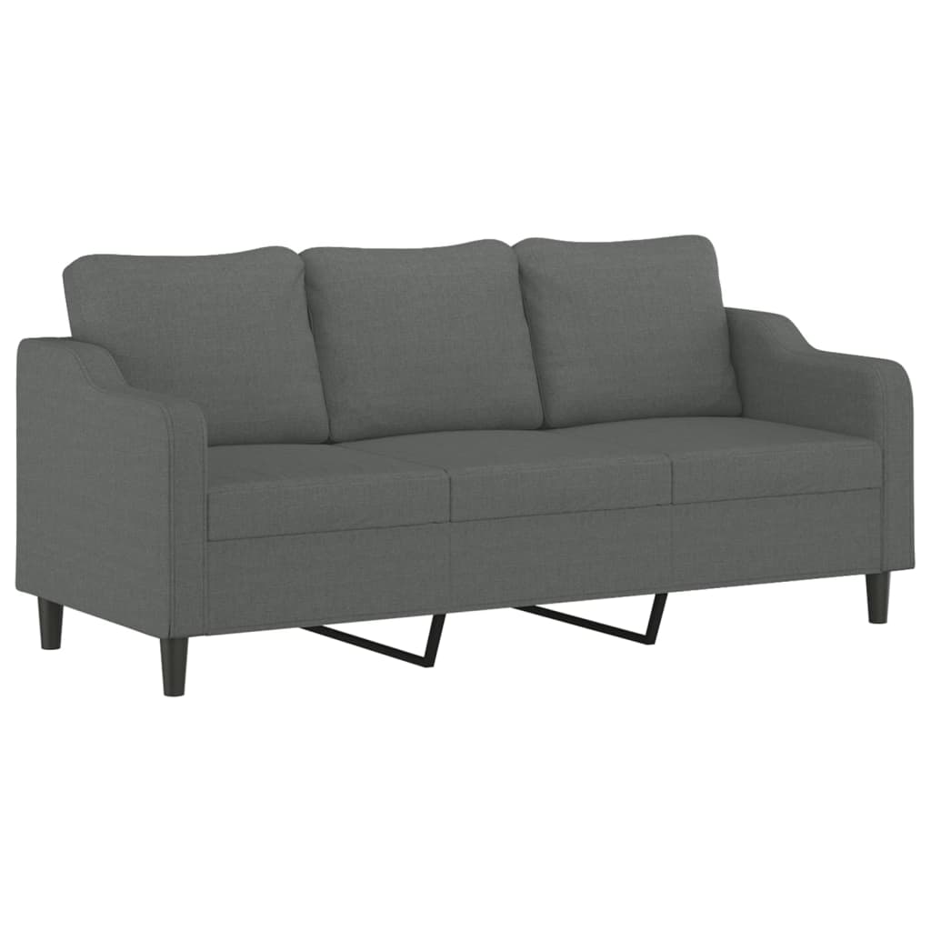 Trosjed s tabureom tamnosivi 180 cm od tkanine