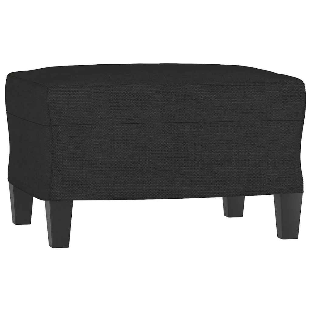 Fotelja s tabureom crna 60 cm od tkanine