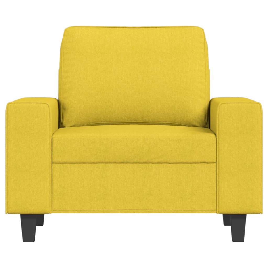 Fotelja s tabureom svjetložuta 60 cm od tkanine