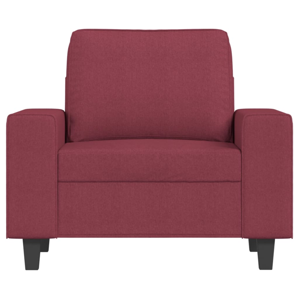 Fotelja s tabureom crvena boja vina 60 cm od tkanine
