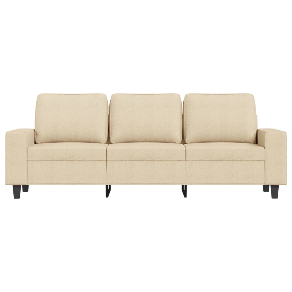 Trosjed s tabureom krem 180 cm od tkanine