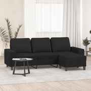 Trosjed s tabureom crni 180 cm od tkanine