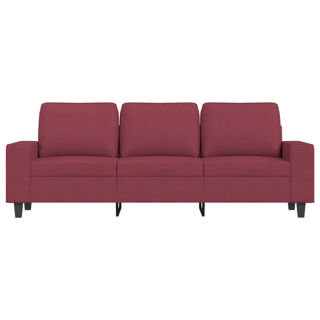 Trosjed s tabureom crvena boja vina 180 cm od tkanine
