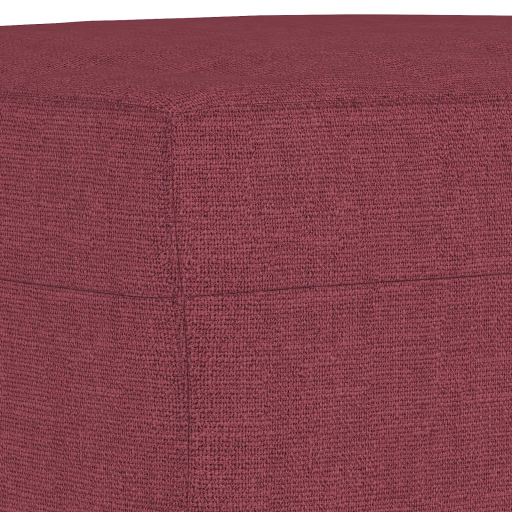 Trosjed s tabureom crvena boja vina 180 cm od tkanine