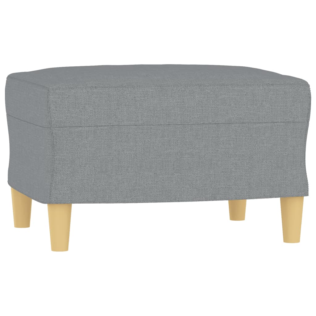 Fotelja s tabureom svjetlosiva 60 cm od tkanine