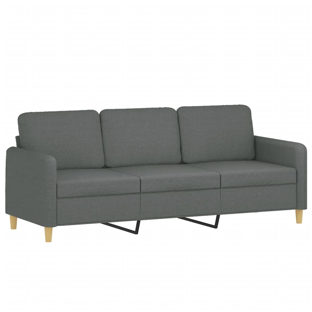 Trosjed s tabureom tamnosivi 180 cm od tkanine