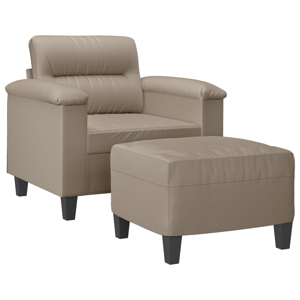 Fotelja s tabureom od mikrovlakna 60 cm smeđesiva