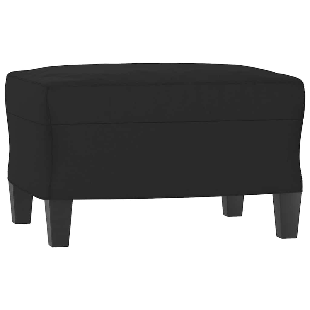 Fotelja s tabureom crna 60 cm od mikrovlakna