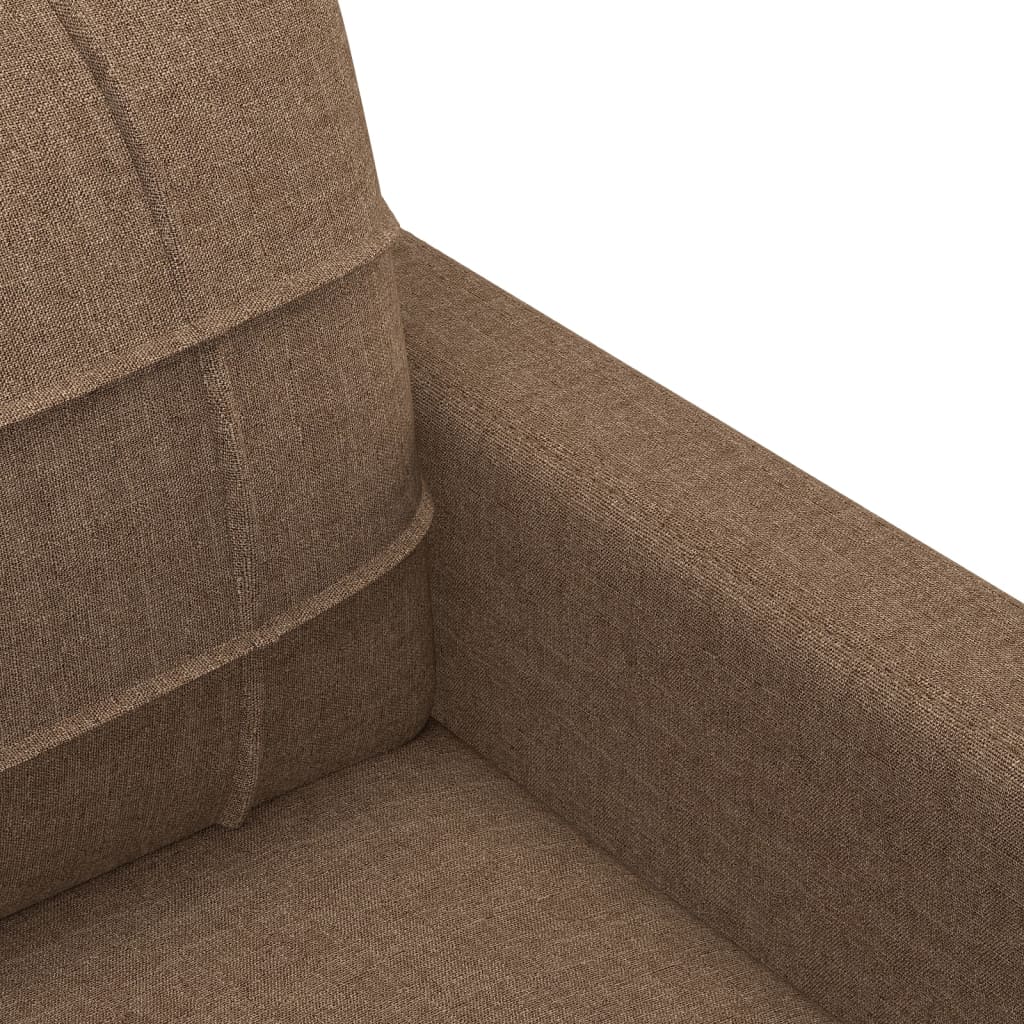 3-dijelni set sofa s jastucima smeđi od tkanine
