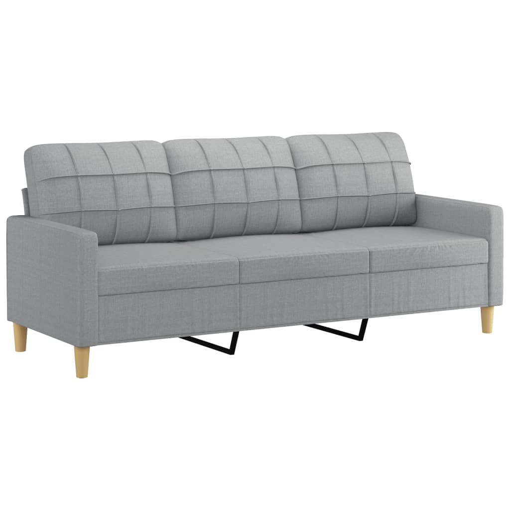 4-dijelni set sofa s jastucima svjetlosivi od tkanine