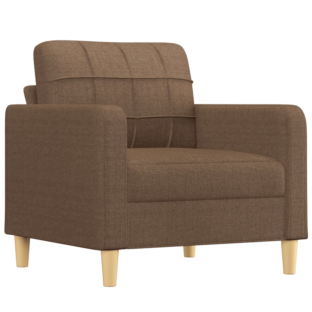 4-dijelni set sofa s jastucima smeđi od tkanine