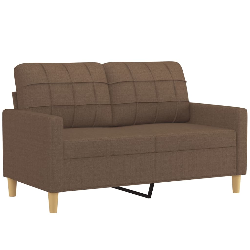 4-dijelni set sofa s jastucima smeđi od tkanine