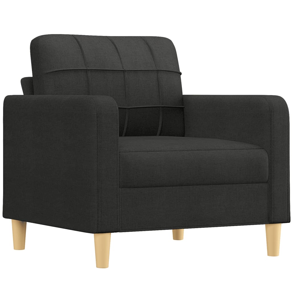 4-dijelni set sofa s jastucima crni od tkanine