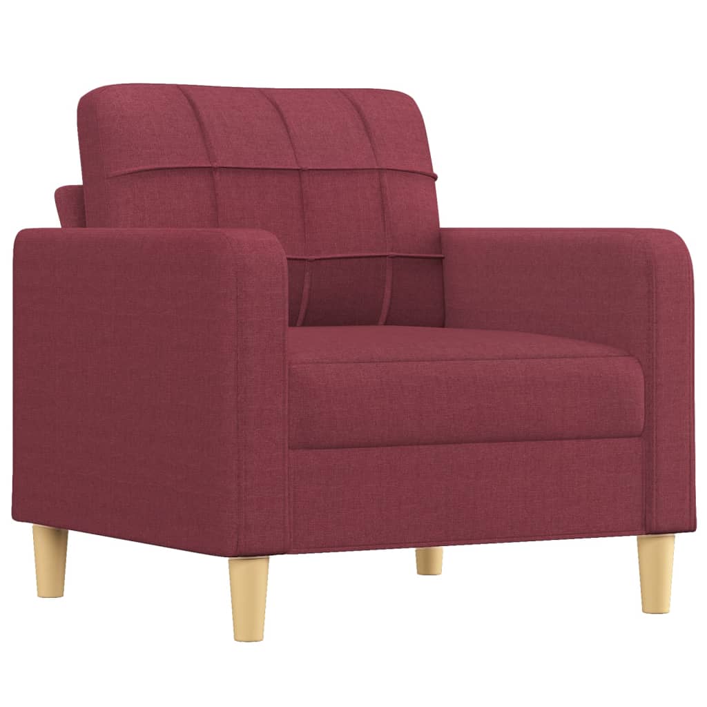 4-dijelni set sofa s jastucima crvena boja vina od tkanine