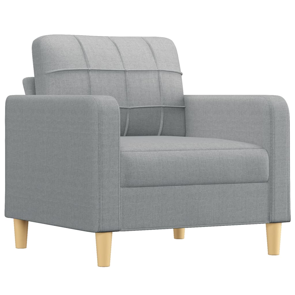 3-dijelni set sofa s jastucima svjetlosivi od tkanine