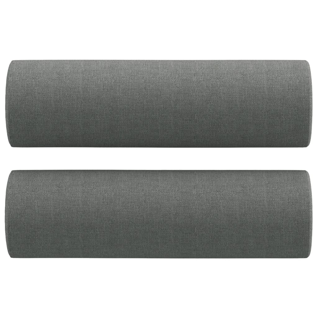 3-dijelni set sofa s jastucima tamnosivi od tkanine