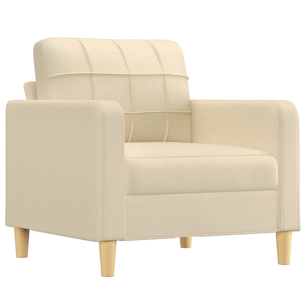3-dijelni set sofa s jastucima krem od mikrovlakana