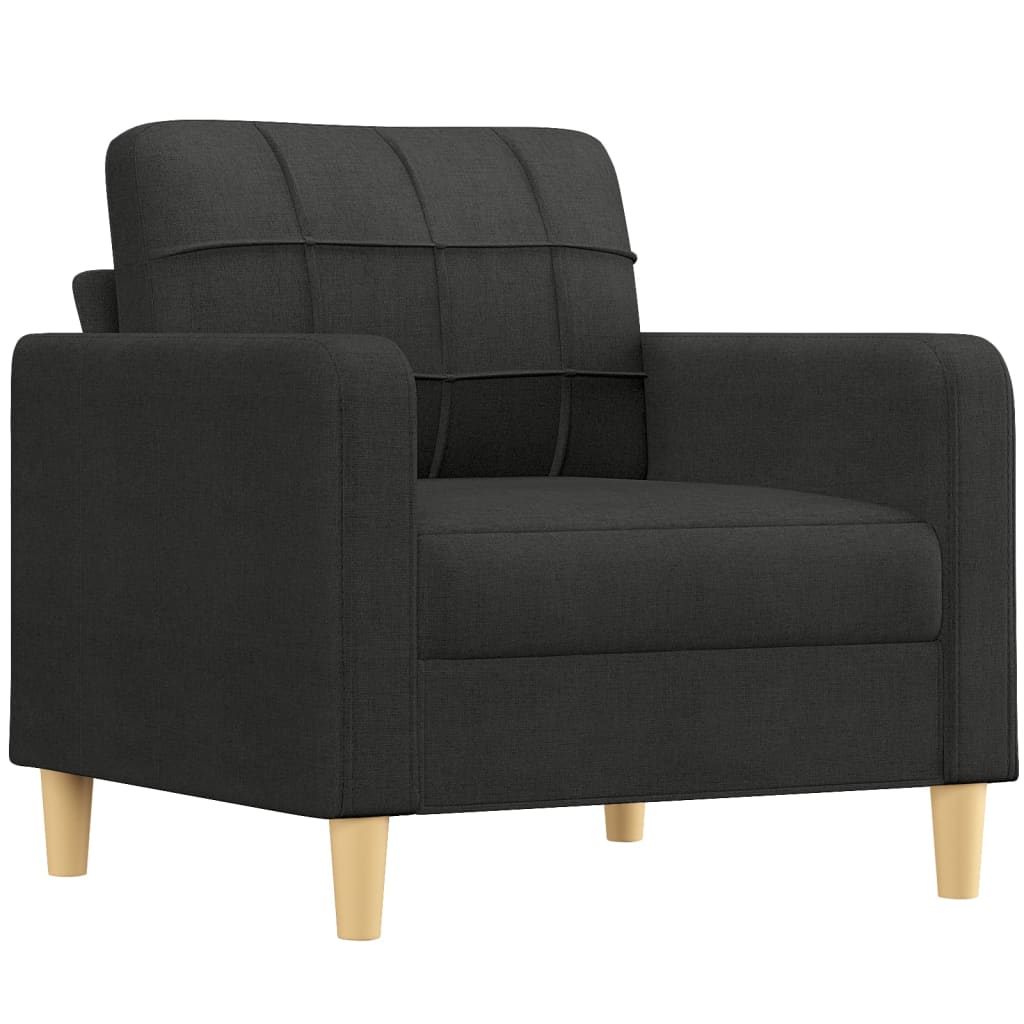 3-dijelni set sofa s jastucima crni od mikrovlakana