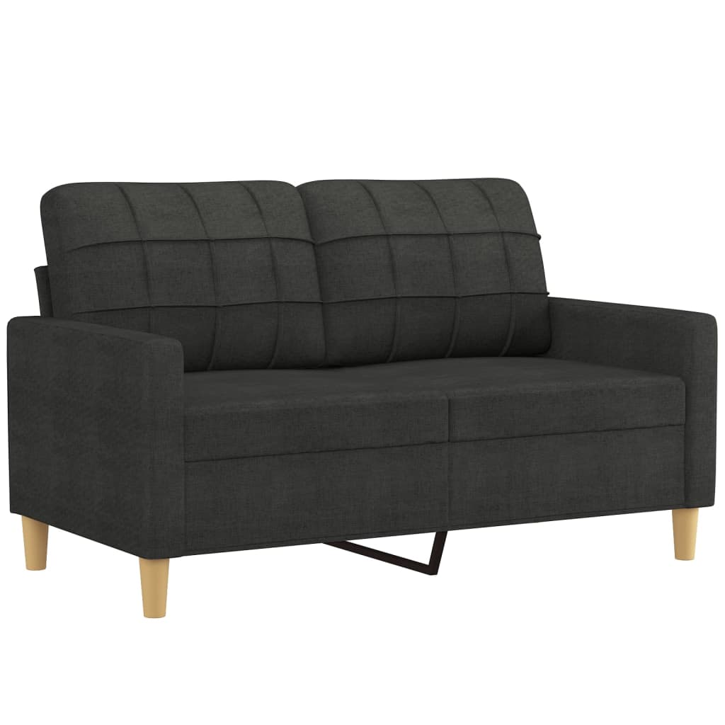 3-dijelni set sofa s jastucima crni od mikrovlakana