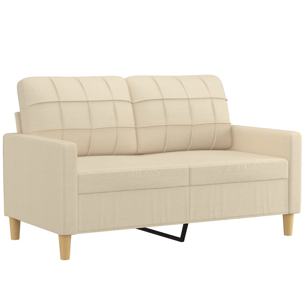 4-dijelni set sofa s jastucima krem od tkanine