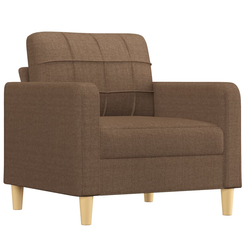 4-dijelni set sofa s jastucima smeđi od tkanine