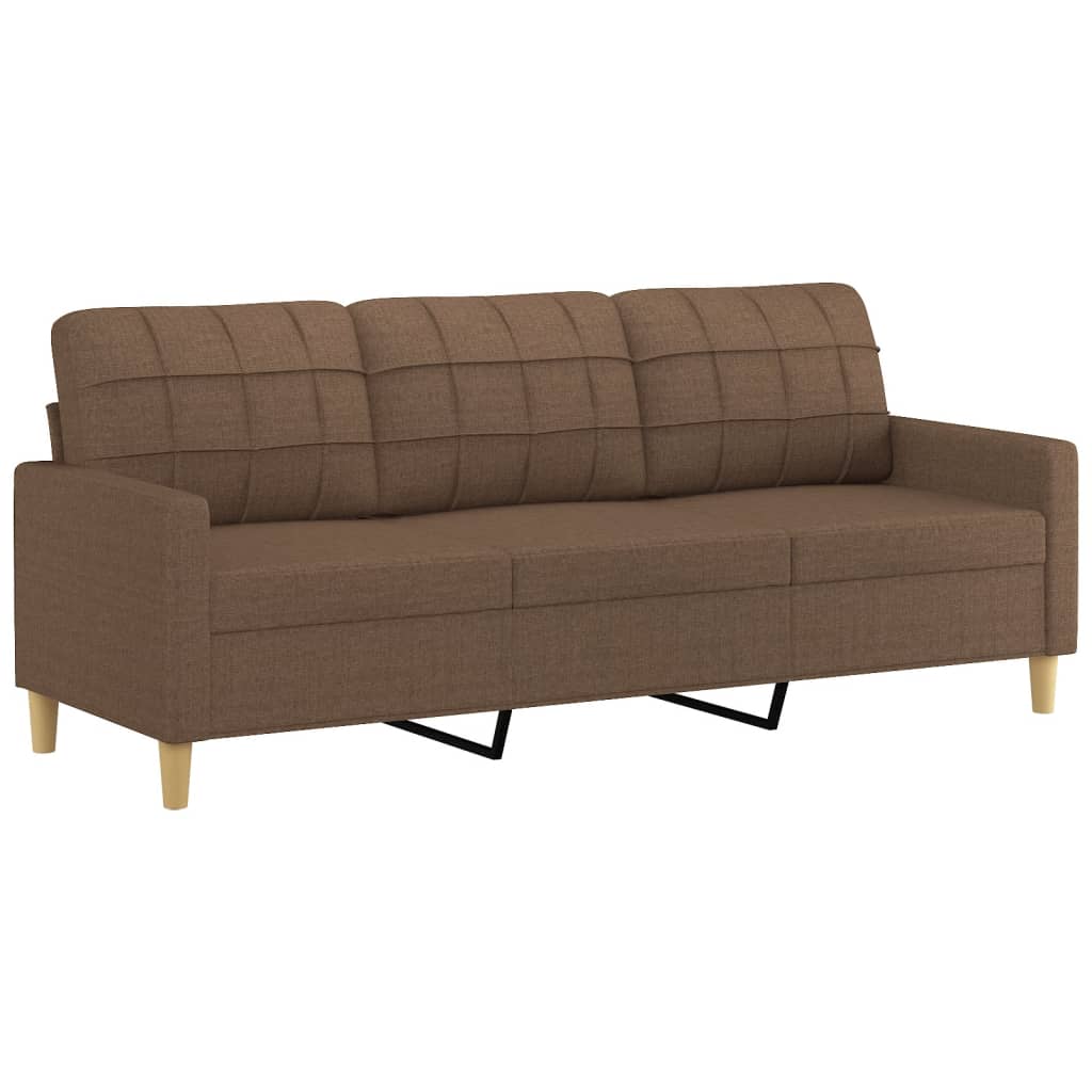 4-dijelni set sofa s jastucima smeđi od tkanine