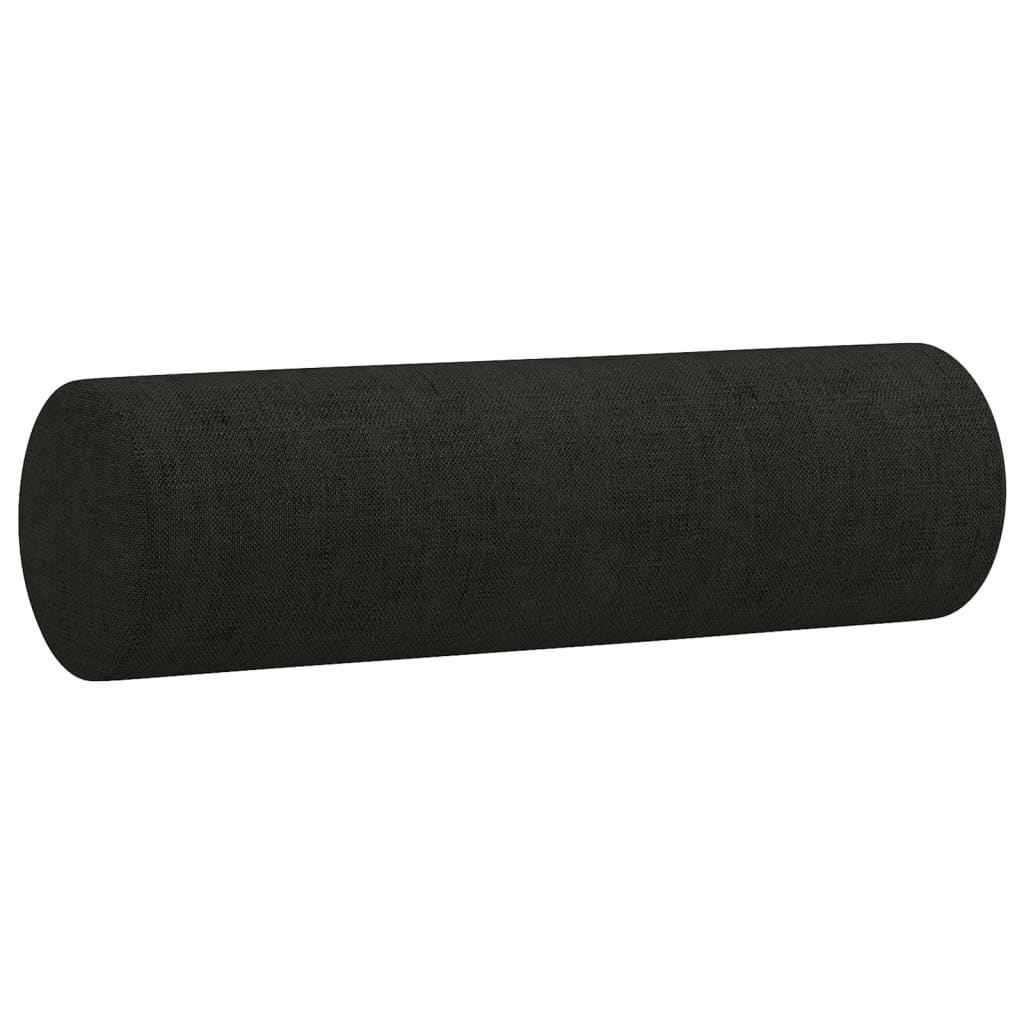 4-dijelni set sofa s jastucima crni od tkanine