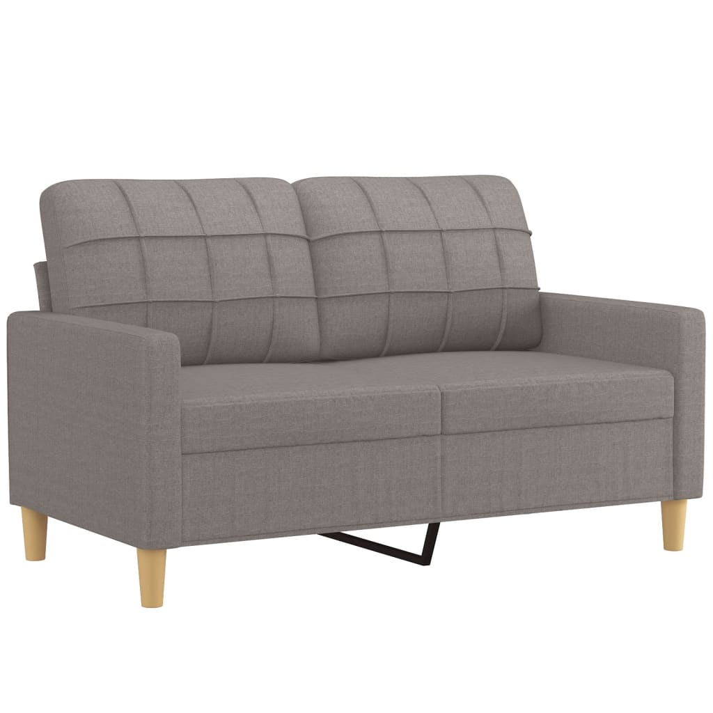 2-dijelni set sofa s jastucima smeđesivi od tkanine