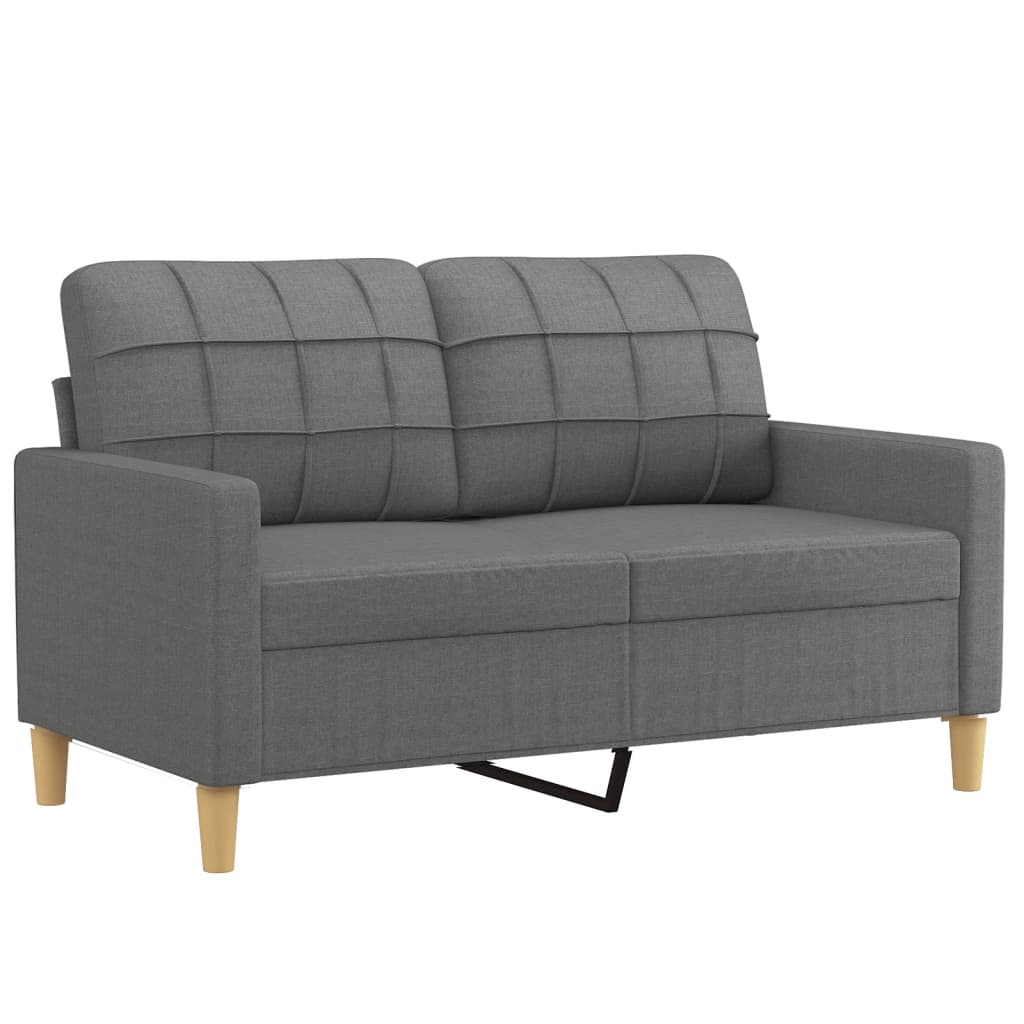 3-dijelni set sofa s jastucima tamnosivi od tkanine